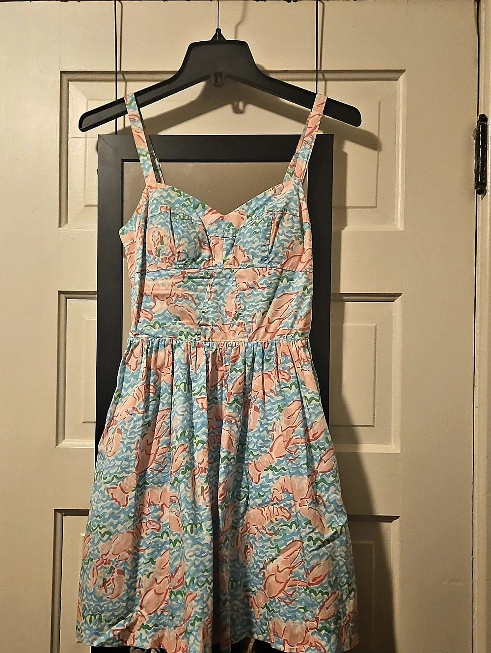 Lilly Pulitzer Delia Shift Dress Lobstah Roll Floral Mini Dress Blue & Pink